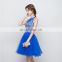 New Design Youthful Blue Jewel Sleeveless A Line Beaded Sequins Hollow Mini Tulle Evening Dress