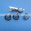 customzied round shape cufflinks&tie clip&lapel pin sets, blue embossed jw.org tie bar