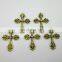 Religious Antique Gold Metal Medal Leaf Cross
