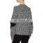 TWOTWINSTYLE Zipper Patchwork Women's Sweater O Neck Lantern Sleeve Pullovers Autumn Kitting