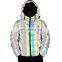 Winter dazzling reflective color cotton padded hoodie jacket for men and women