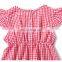 2019 newborn toddler outfits flying sleeve bow plaid romper summer girls romper