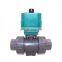 DV5V DC12V DC24V 220V  1/2inch to 2inch  2 way smart UPVC plastic  electric ball valve  forseawater desalting