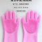 Gloves silica gel gloves washing dishes, washing and bathing do not hurt hands light gloves kitchen oil proof, waterproof and scald proof kitchen dishwashing gloves