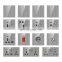 Gray universal glass panel multi-pin socket power socket electrical 1 group 3-pin switch socket panel