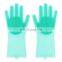 Heat Resistant Glove Cleaning Long Household Multifunctional Silicone Gloves Brush Sponge