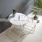 Outdoor Table Cafe Garden Terrace Square Picnic Furniture Modern White Metal Plastic Chair And Dining Set Folding Outdoor Tables