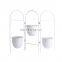 K&B small white metal iron standing folding foldable 3 flower plant pot rack holder for home garden