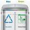 Office Kitchen Hotel 24L Recycle Bin Stainless Steel  Recycle Bins 2 Compartments Outdoor Recycled Trash Bin