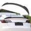 For Tesla Model 3 Carbon Fiber Spoiler Abs Glossy Black Rear Trunk Wing Performance Spoiler