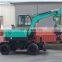 Hengwang Wheel Excavator 4 Ton Diesel Excavators with 37KW Mini Digger For Sale