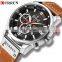 New Watches Men Luxury Brand CURREN Chronograph Men Sport Watches High Quality Leather Strap Quartz Wristwatch Relogio Masculino