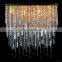 Modern Black Flushmount Crystal Ceiling Light LED Lamp with Iron and Glass Body for Rectangular Dining Room Villa