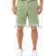 Wholesale Custom Mens Green Beige Burnout Wash Shorts