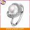 Jewelry manufacturer china Hear shape design pearl ring