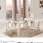 Modern tempered glass top dining table stainless steel dining table