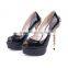 China Guangzhou High Quality Hand-made Shoes Woman, Patent Leather Corpion Heels Shoes Metal Scorpion High Heels Platform