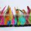 10 Yards Mixed Color Rooster Tail Feather Trim Ribbon For Night Dress Decoration