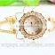 Rose Gold plated diamond flower bangle watch