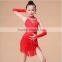 2016 High quality XXL plus size sexy girls latin dance costumes cheap children latin fringe dress on sale