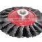 Wheel brush, reinforced, twist steel wire