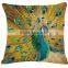 Peacock Oil Painting on Canvas With 3d Digital Printed Cushion Covers