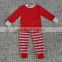 Fall Winter Children's Red Green Stripe Girls Cotton Christmas Boutique Pajamas Outfits