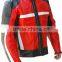 Mens Leather Motorcycle Jacket Red Black Motorbike
