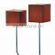 Contemporary cross metal holder double square brown fabric shade hotel bedroom table light