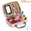 Elegant pink frame PU leather toiletry bag with movable strap