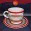 Stoneware Cup and Saucer Hand painted cup and saucer Coffee Cup and Saucer set