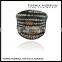 Black Silver Foil Lampwork Murano Glass Finger Rings