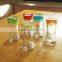 6pcs/set round dressing glass shaker bottle set with metal stand