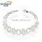 6-7mm potato shape flower bridal elegant crystal beads pearl bracelet wedding