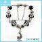 925 Silver Eiffel Tower Black Glass for Bracelet Jewelry Wholesale
