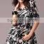 Pretty Steps 2016 new fashion chiffon blouse half sleeve printed blouse for ladies