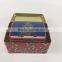 2017 new design custom printed small square tin gift box can 2pc set