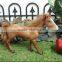 Realistic Taxidermy Replica Figurine Racing Brown Standing Horse