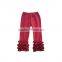 Wholesale giggle moon latest design fall and winter children cropped trousers girls cotton triple ruffle pants