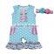 Unique design baby girl one shoulder bohemian boutique outfit kids fashion summer ruffle clothes set wholesale children clothing