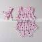 2016 cute fashion printed pink arrows infant customized baby romper 100% cotton