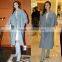 Woollen coat Supper start lovely style blue woollen coat factory price
