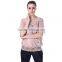 women's pink printed lady hot blouse
