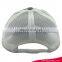 grey canvas baseball cap half whtie mesh trucker hat with embroidery patch