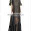 nice design women black short sleeve chiffon evening gown