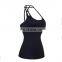 Wholesale Summer Women Long Sleeveless Yoga Gym Tank Top Black
