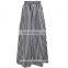 2016 new design elegant black and white vertical stripe high waist flexible waist bandage A-line skirt
