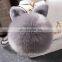 Fluffy pom pom keyring artificial fur rabbit ear fur ball keychain