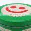 Cookie face embossed customized embossed or printed metal tin round box