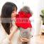 Pet dog Cat Christmas Clothes Cloak Hoodwinked Woolen Overcoat with fuzzy ball for Pomeranian